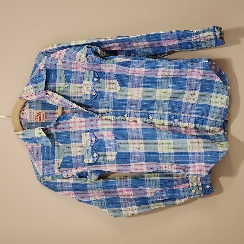 Vintage Levi's Ladies Shorthorn Label Sawtooth Western Pearl Snap Shirt
